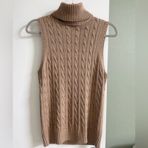 Vintage Carlisle Silk Cashmere Turtleneck Sleeveless Sweater Small